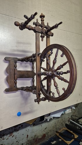 Ancien rouet bois tissage - en, bois,