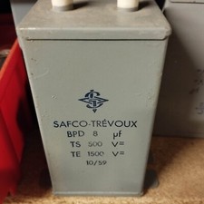 condensateur capacitor 8 uF Ts500v Te 1500 v bain d'huille  Sic SAFCO   Cav B