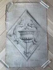 Très beau Dessin d'architecture - Ornement Panneau Renaissance ancien XIXe