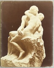 Le Baiser d’Auguste Rodin c1900 Photographie Artistique Vintage Charbon 