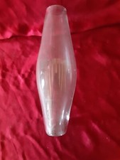 Grand et ancien verre pour lanterne procession bougie,no lampe petrole,deco h 29