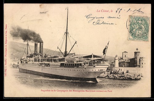 Cpa ciotat paquebot de la - la, ciotat,