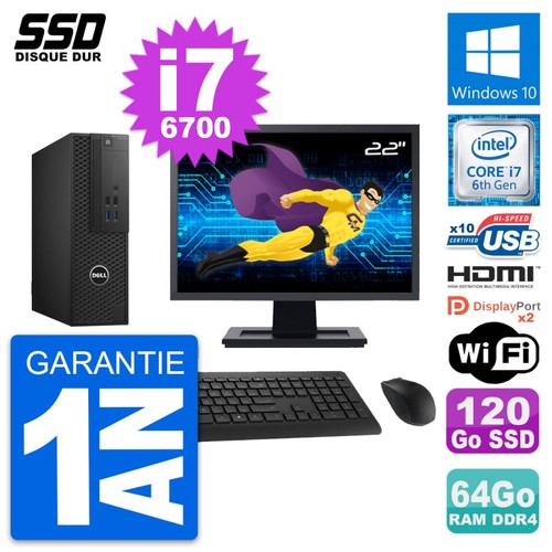 Dell t3420 sff - ecran, 22"