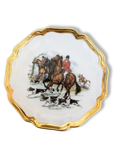 Assiette porcelaine chasse - assiette,