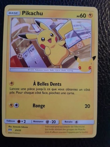 Carte pokémon pikachu - carte,