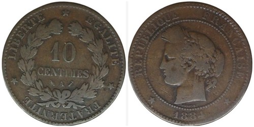 Centimes cérès 1884 - centimes,