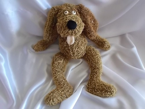 Doudou chien marron chiné