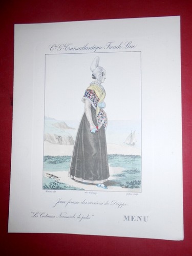 Ancien menu transatlantique - menu,