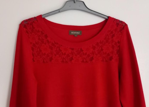 Pull rouge foncé l - rouge, t/l