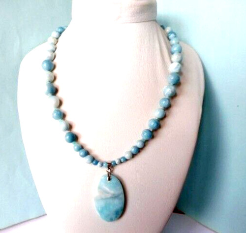 Collier larimar naturel - larimar,