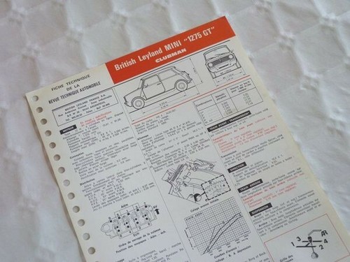 Fiche technique mini 1275 - fiche, gt