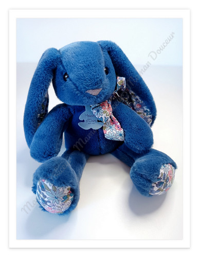 Peluche doudou lapin - lapin, bleu