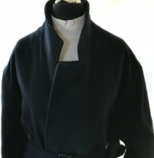 Bleu Foncé Homme Manteau Mélange Taille 54 Doublé Loden Manteau Ceinture 2reihig