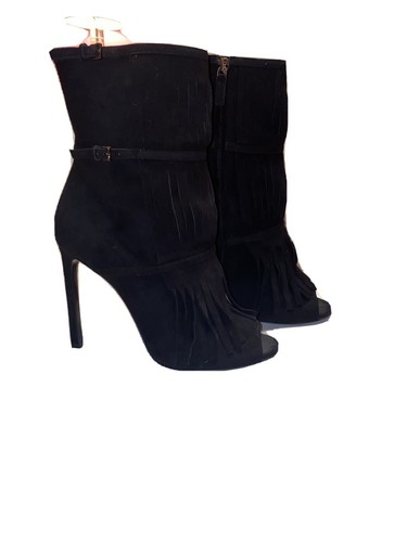 Gucci black suede fringe - gucci,