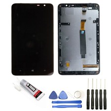 VITRE TACTILE +ECRAN LCD SUR CHASSIS POUR NOKIA LUMIA 1320 NOIR+OUTILS+COLLE