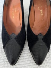 Escarpins daim et serpent noir