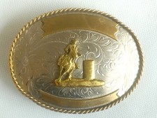 Boucle de ceinture western USA – plaqué or – état parfait