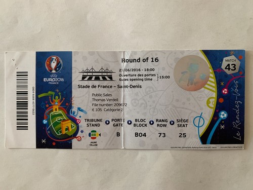 Ticket match uefa euro - ticket,