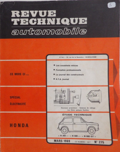 Revue technique automobile rta - technique,