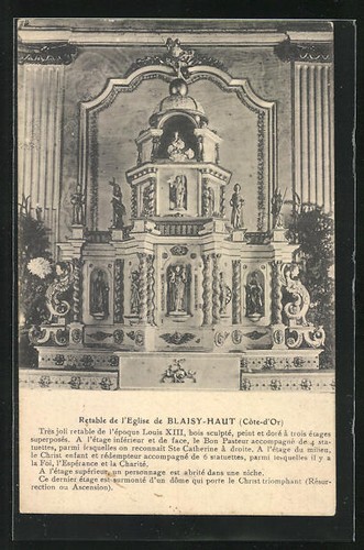 Cpa blaisy haut retable de - retable,