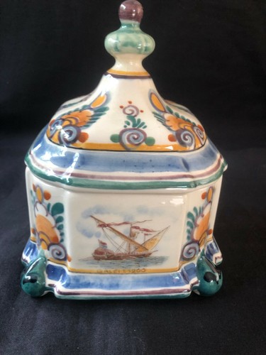 Antique delft bonboniere used - antique,