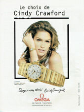 publicité Advertising 0421 1998  montre Omega Constellation  or Cindy Crawford 