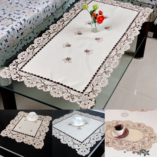 Broderie blanche nappe - blanche,