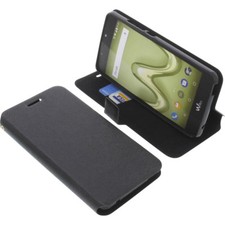 Sac Pour Wiko Tommy 2 Plus Style Livre Housse De Protection Coque Téléphone Noir