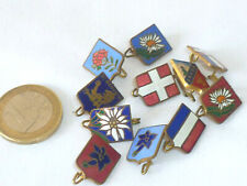 11 BROCHES ANCIENNES ÉCUSSONS TOURISTIQUES MÉTAL ÉMAILLÉ AUGIS LYON