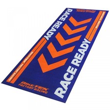Tapis environnemental Biketek Garage Mat Race Ready bleu orange pour moto
