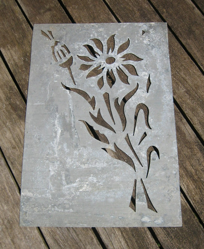 Ancien pochoir zinc - pochoir, motif