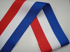 Ruban tricolore BLEU BLANC ROUGE 102mm vendu au ml français, conscrits, medaille
