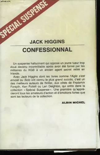 Confessionnal jack higgins - jack,