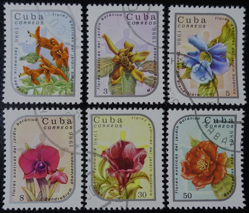 Timbres 1cuba fleurs - timbres,