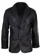 Blouson homme coupe classique cuir véritable fermetrue à 2 boutons vintage