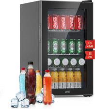 Mini Réfrigérateur Boissons 70L Mini Frigo De Chambre Avec Double Porte Vitrée, 