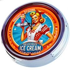 N-0844 "Glace" Horloge Murale Néon Décoration Salon Bureau Atelier