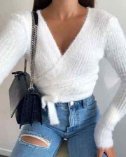 Pull Jersey Cardigan Femme Dos