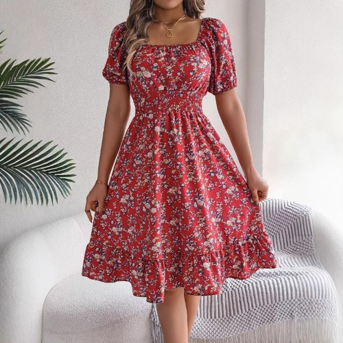 Femme col carré robe - femme,