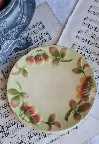 Ancienne assiette barbotine - ancienne,