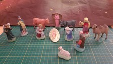 Joli lot homogène de 12 santons Devineau anciens crèche taille 2
