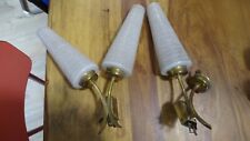 LUMINAIRE LOT 2 APPLIQUE TULIPE FLUTE FUSEAU LAMPE ANNEES 60 FLAMME LUSTRE
