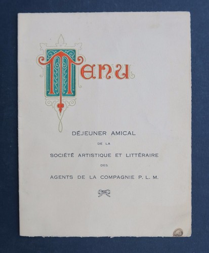 Menu mars 1932 brasserie - menu,