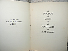 LIVRET NUMEROTE GUERLAIN 6 PORTRAITS CASSANDRE - ETIQUETTES CONTRECOLLEES 1953 