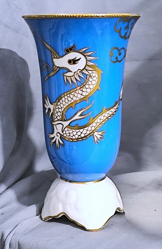 Vase dragon fond - dragon,, bleu