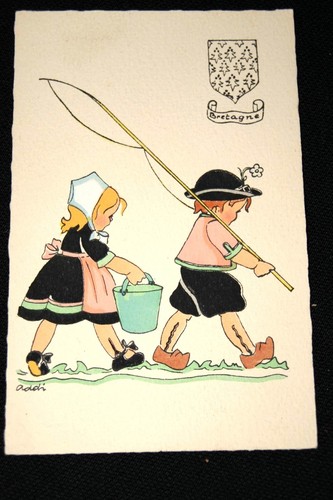 Bretagne enfant peche - enfant,