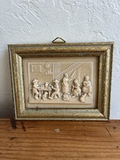 Tableau Cadre Calcaire Fontaine Pétrifiante Scène Paysanne Concrétion