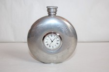 Flasque à alcool métal argenté Sheffield England, avec poinçon, vintage, h. 11.5