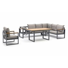 Ensemble Repas de Jardin 7 Places "Yonaha" 187cm Gris Anthracite