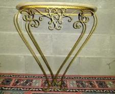 ANCIENNE CONSOLE A VOLUTE EN FER FORGÉ MARTELÉ-DE PIER LUIGI COLLI-ANNÉE 50-N°1